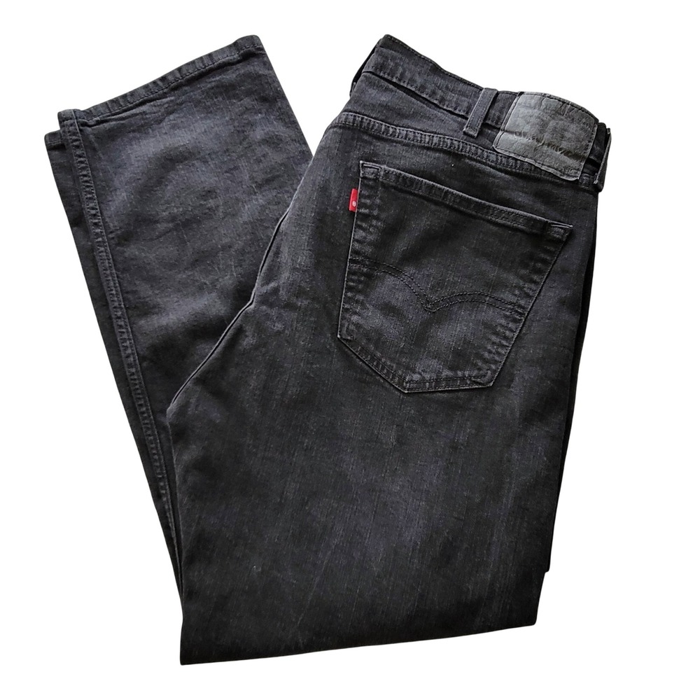 Levi's 505 Regular Fit Jeans Mens 40x30 Charcoal Black Straight Leg Casual Denim